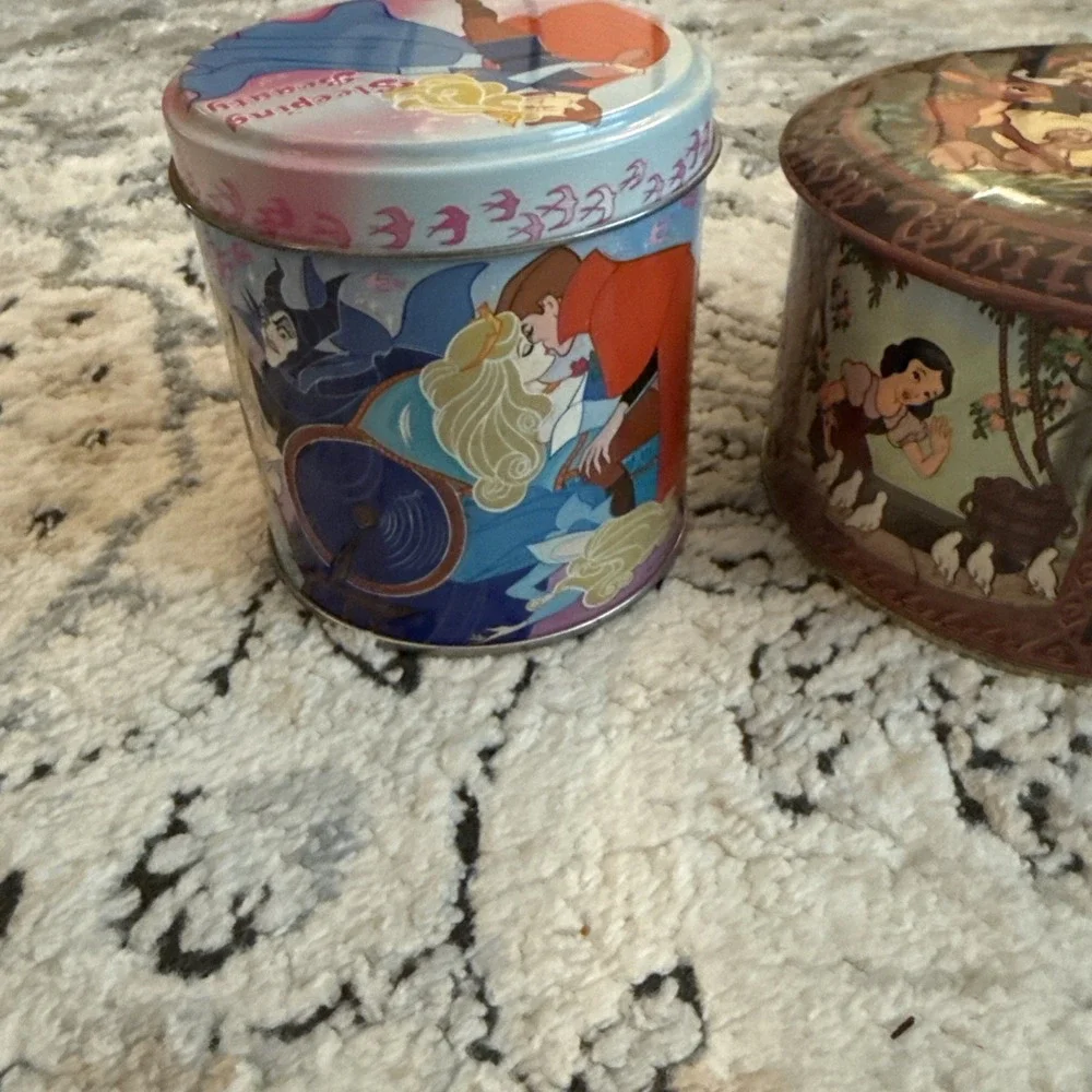 Vintage Disney Snow White & Seven Dwarfs & Sleeping Beauty Tins